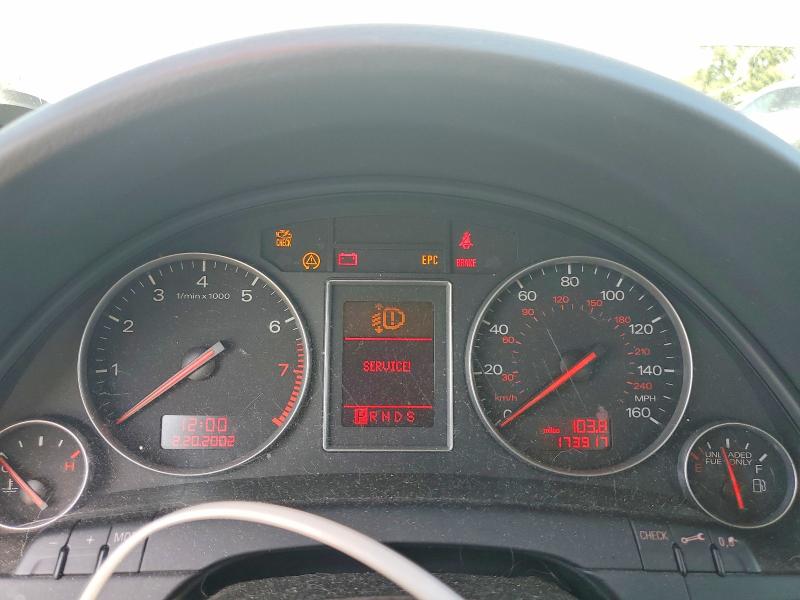 2003 Audi A4 VIN WAUVC68E63A379114 COPART salvage auction — FRONT END, Or - Salvage Title Certificate, sold $225 on 2026-07-06 (photo 9)