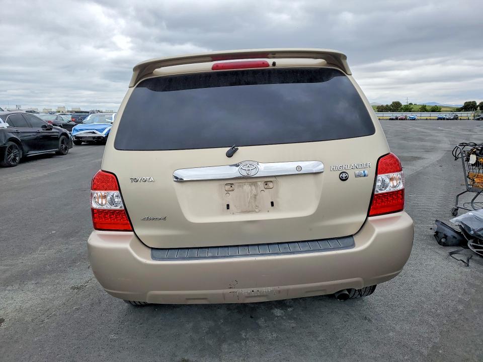 2006 Toyota Highlander hybrid VIN JTEEW21A760020662 COPART salvage auction — FRONT END, Ca - Salvage Certificate, sold $750 on 2026-07-08 (photo 6)