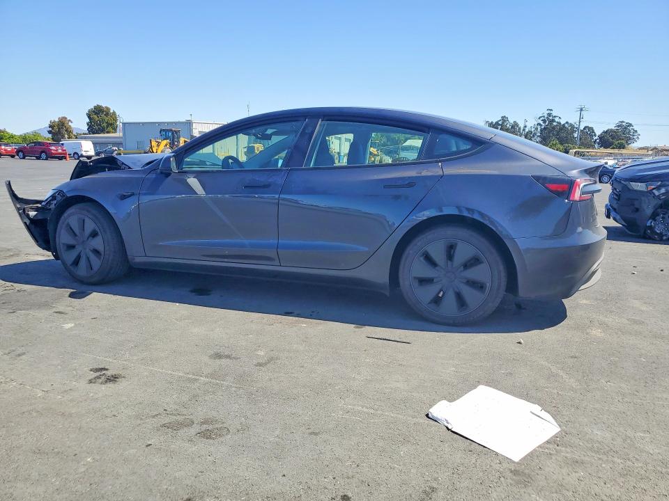 2025 Tesla Model 3 VIN 5YJ3E1EA9SF001691 COPART salvage auction — FRONT END, Ca - Salvage Certificate, sold $10,700 on 2026-07-20 (photo 2)