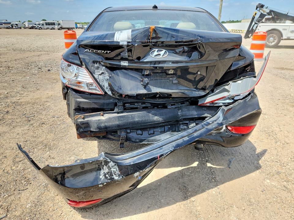 2013 Hyundai Accent VIN KMHCU4AE1DU441830 COPART salvage auction — REAR END, Tx - Salvage Vehicle Title, sold $650 on 2026-07-13 (photo 6)