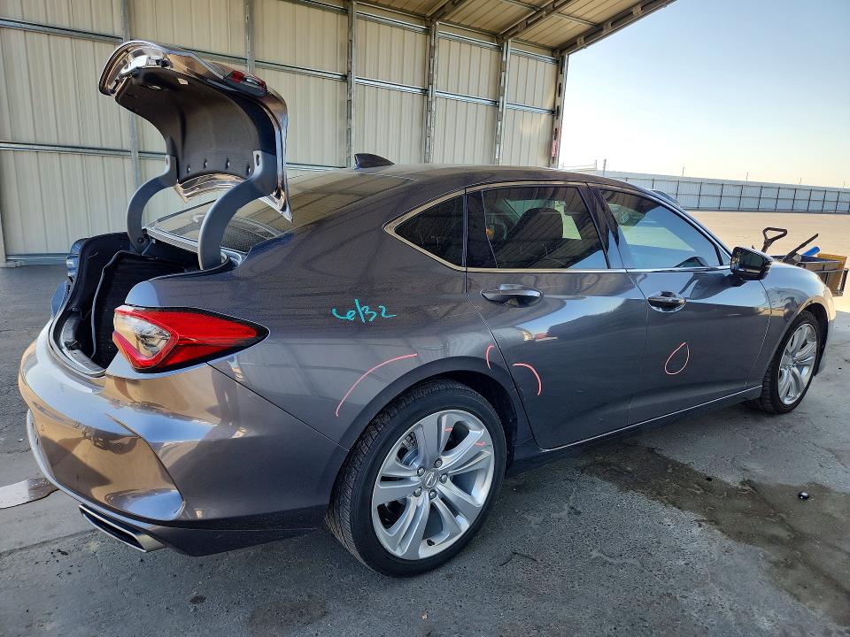 2023 Acura Tlx VIN 19UUB5F43PA000793 COPART salvage auction — REAR END, Ca - Salvage Certificate, sold $9,400 on 2026-07-02 (photo 3)