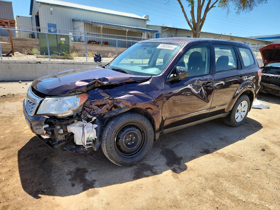 2013 Subaru Forester VIN JF2SHAAC6DH411797 COPART salvage auction — FRONT END, Nm - Cert Of Title-Salvage, sold $500 on 2026-07-09 (photo 1)