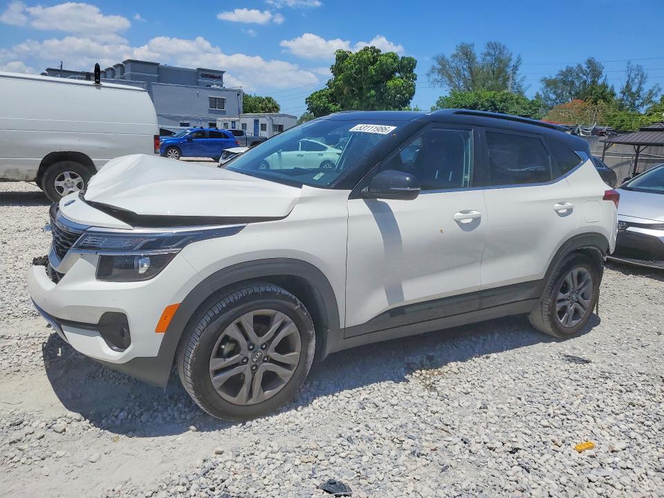 2021 Kia Seltos VIN KNDEU2AA2M7120456 COPART salvage auction — FRONT END, Fl - Certificate Of Destruction, sold $3,600 on 2026-07-17 (photo 1)