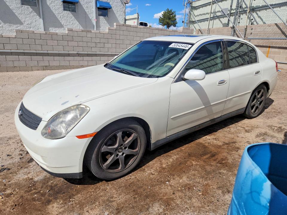 2003 Infiniti G VIN JNKCV51E73M011613 COPART salvage auction — REAR END, Nm - Cert Of Title-Salvage, sold $325 on 2026-07-27 (photo 1)
