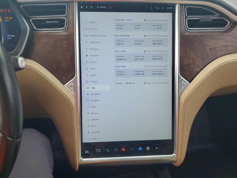 2017 Tesla Model x VIN 5YJXCBE28HF035121 COPART salvage auction — REAR END, Ri - Salvage Certificate Of Title, sold $3,900 on 2026-07-21 (photo 9)