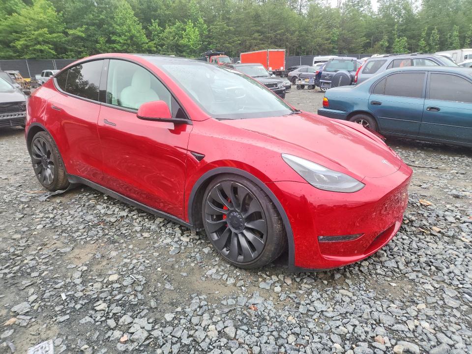 2022 Tesla Model y VIN 7SAYGDEF8NF546365 COPART salvage auction — FRONT END, Md - Cert Of Salvage > 75% Damage, sold $6,000 on 2026-07-28 (photo 4)