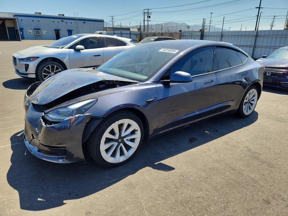 2023 Tesla Model 3 VIN 5YJ3E1EB2PF387628 COPART salvage auction — FRONT END, Ca - Salvage Certificate, sold $8,800 on 2026-07-08 (photo 1)