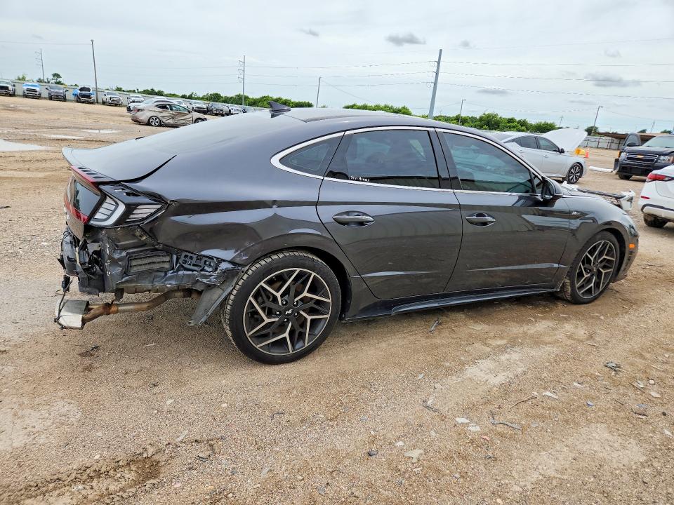 2021 Hyundai Sonata VIN 5NPEK4JC1MH127526 COPART salvage auction — REAR END, Tx - Salvage Vehicle Title, sold $5,600 on 2026-07-22 (photo 3)