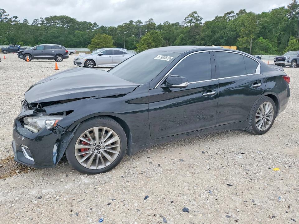 2021 Infiniti Q50 VIN JN1EV7BR7MM750556 COPART salvage auction — FRONT END, TX - CERT OF TITLE-REBUILT SALVAGE, sold $2,550 on 2026-07-28 (photo 1)