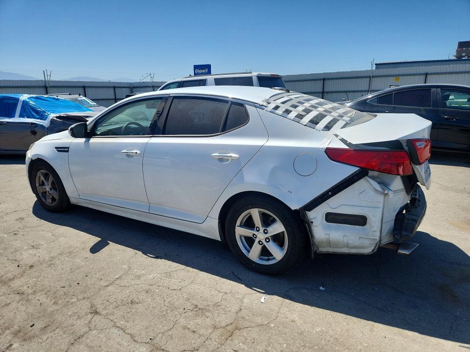 2015 Kia Optima VIN 5XXGM4A77FG489624 COPART salvage auction — REAR END, Ca - App For Dup Salvage Or Ac, sold $250 on 2026-07-10 (photo 2)