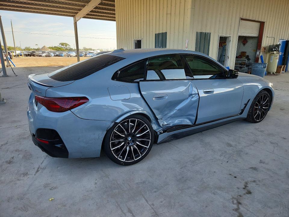 2025 BMW I4 VIN WBY33HD06SFT96110 COPART salvage auction — SIDE, Fl - Cert Of Title Slvg Rebuildable, sold $21,300 on 2026-07-22 (photo 3)