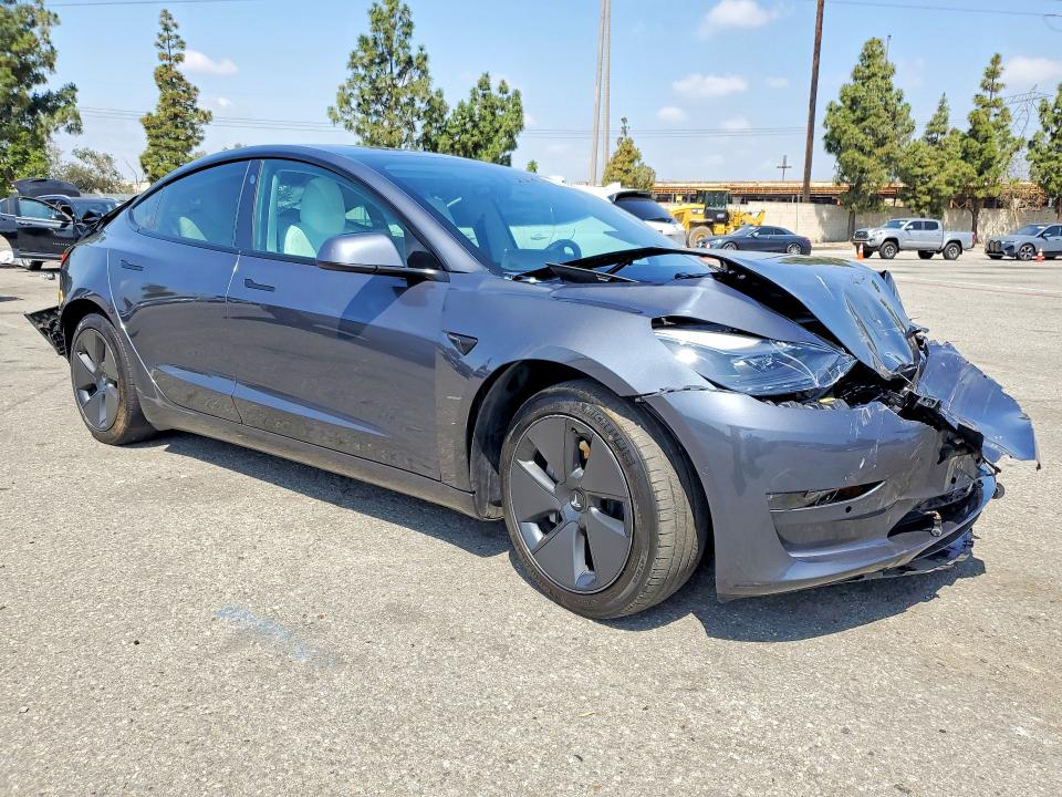 2021 Tesla VIN 5YJ3E1EB3MF875594 COPART salvage auction — REAR END, Ca - Salvage Certificate, sold $3,600 on 2026-07-30 (photo 4)