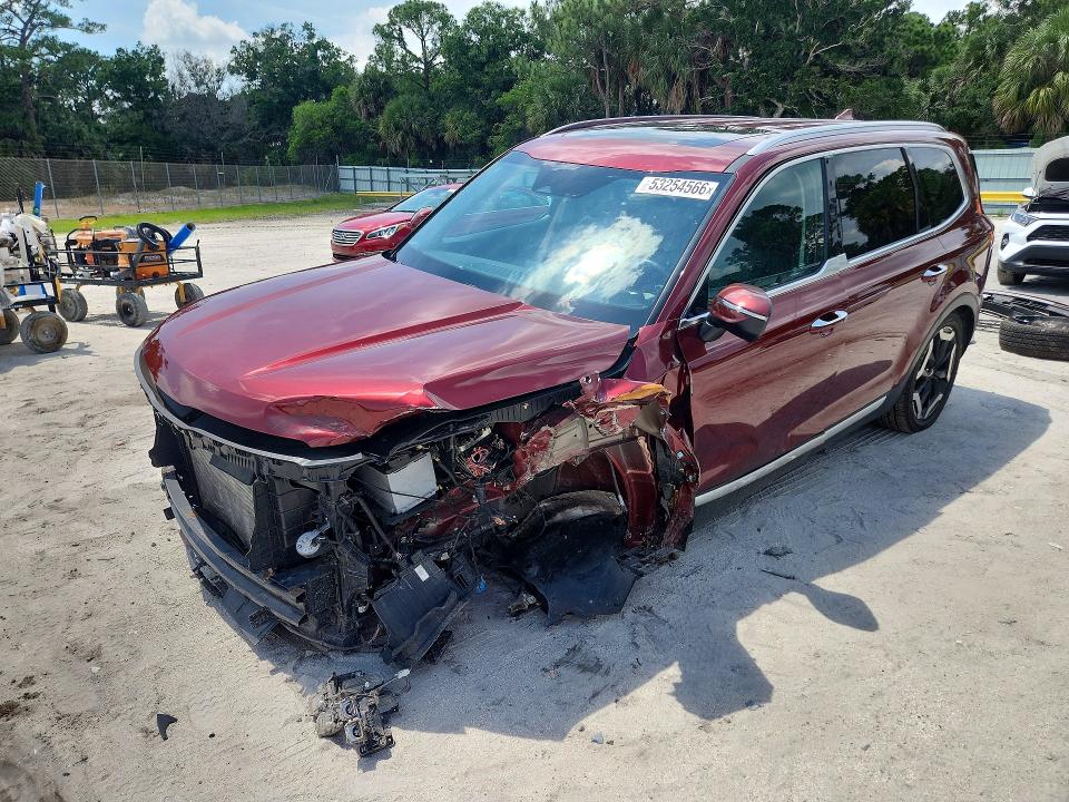 2023 Kia Telluride VIN 5XYP6DGC3PG398250 COPART salvage auction — FRONT END, Fl - Cert Of Title Slvg Rebuildable, sold $4,750 on 2026-07-29 (photo 1)