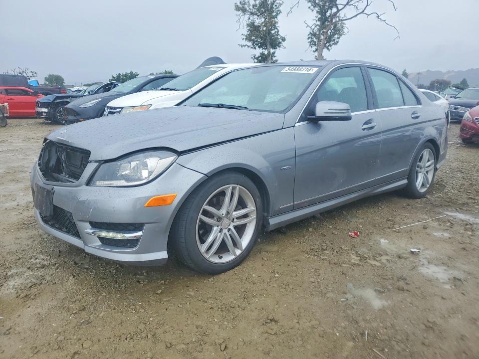 2012 Mercedes-benz C class VIN WDDGF4HB3CA640704 COPART salvage auction — FRONT END, Ca - Salvage Certificate, sold $1,550 on 2026-07-07 (photo 1)