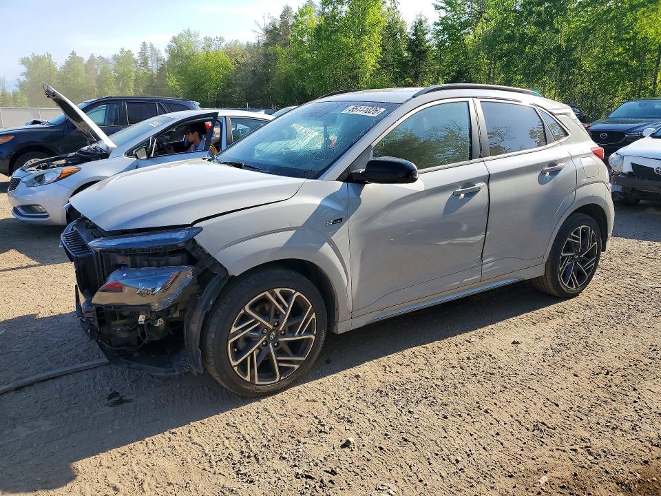 2023 Hyundai Kona VIN KM8K5CA30PU943623 COPART salvage auction — FRONT END, On - Permit Salvage, sold $1,800 on 2026-07-30 (photo 1)