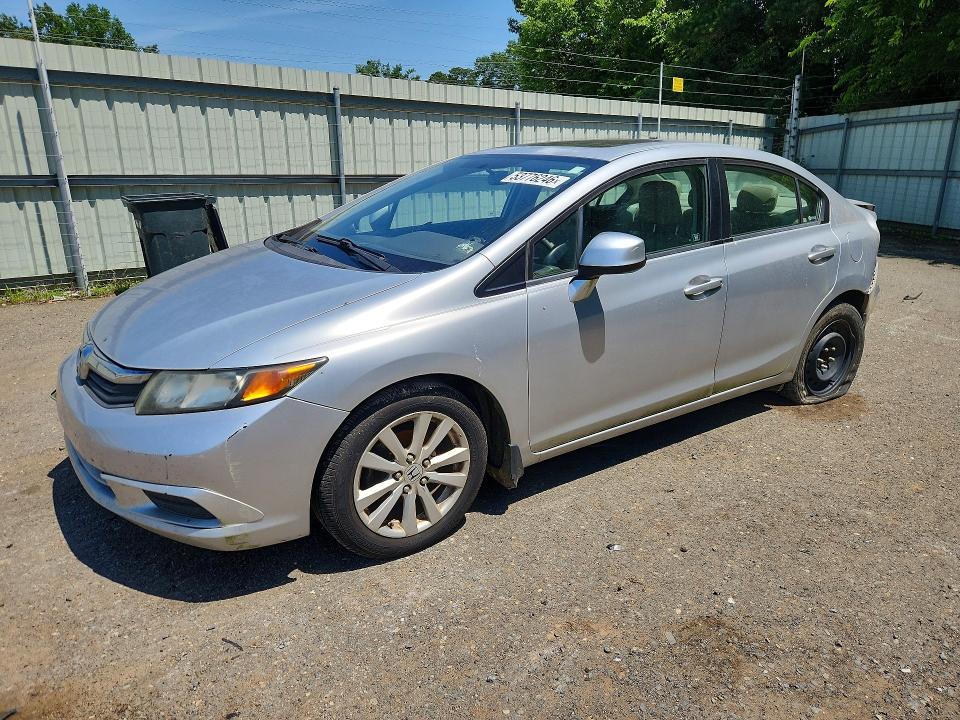 2012 Honda Civic VIN 2HGFB2F9XCH547137 COPART salvage auction — REAR END, La - Cert Of Title-Salvage, sold $1,150 on 2026-07-02 (photo 1)