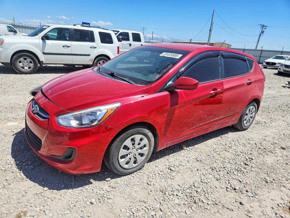 2016 Hyundai Accent VIN KMHCT5AE4GU261187 COPART salvage auction — FRONT END, Ut - Certificate Of Title (P), sold $550 on 2026-07-21 (photo 1)