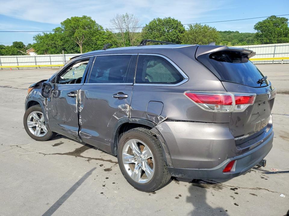 2014 Toyota Highlander VIN 5TDYKRFH7ES008096 COPART salvage auction — ROLLOVER, Tn - Salvage Certificate, sold $2,800 on 2026-07-06 (photo 2)