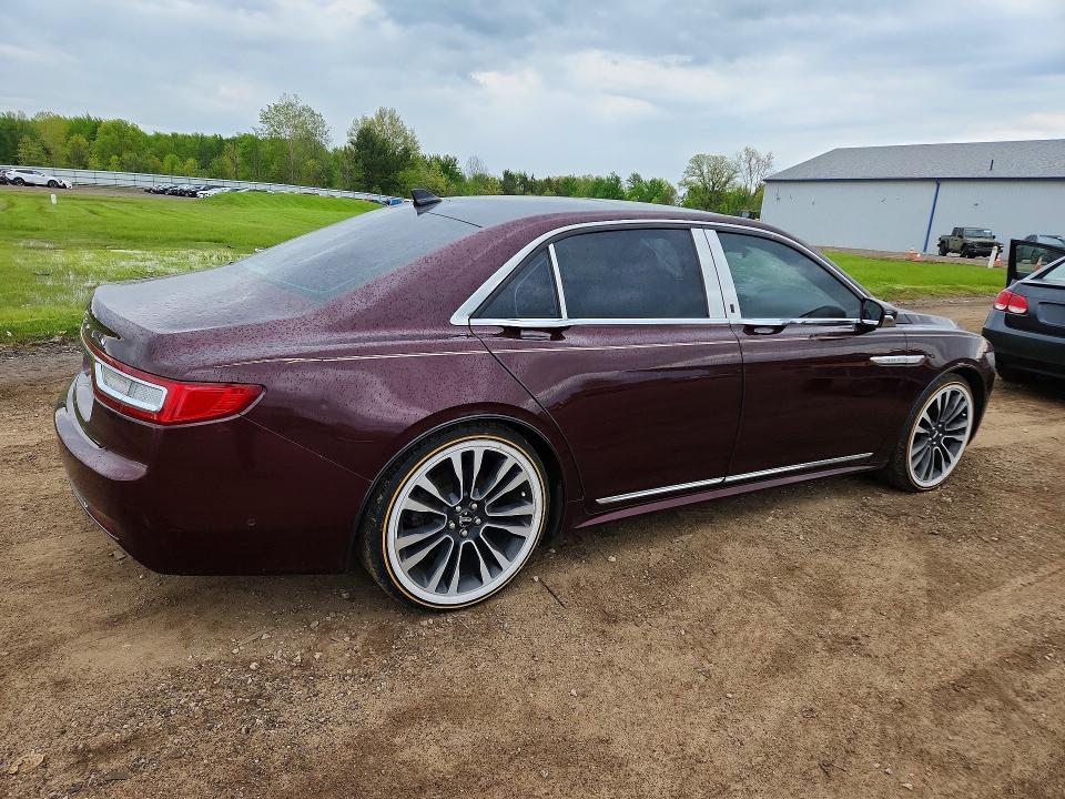 2020 Lincoln Continental VIN 1LN6L9RP2L5602102 COPART salvage auction — HAIL, Oh - Cert Of Title-Salvage, sold $10,800 on 2026-07-02 (photo 3)