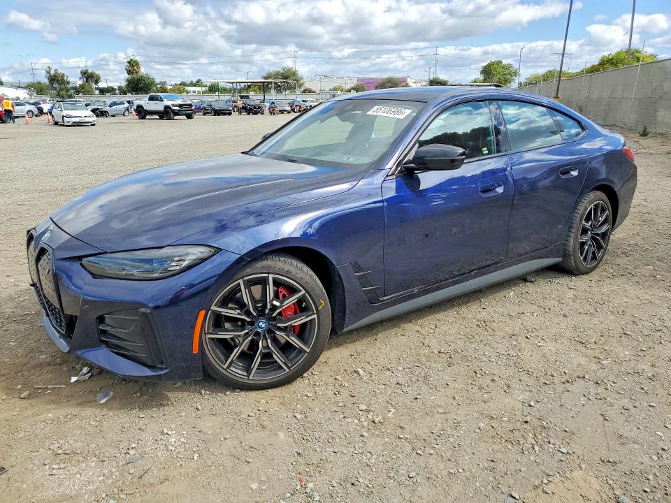 2023 BMW I4 VIN WBY73AW03PFN46137 COPART salvage auction — FRONT END, Ca - Salvage Certificate, sold $13,100 on 2026-07-31 (photo 1)