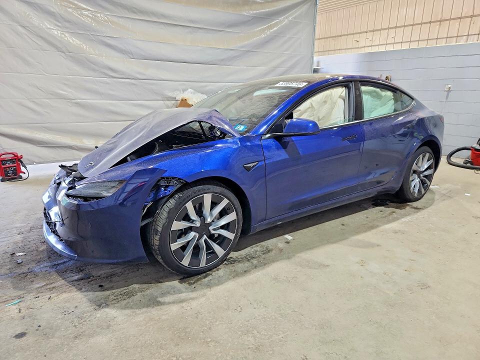 2025 Tesla Model 3 VIN 5YJ3E1EB6SF020563 COPART salvage auction — FRONT END, Nh - Cert Of Title-Salvage, sold $150 on 2026-07-23 (photo 1)