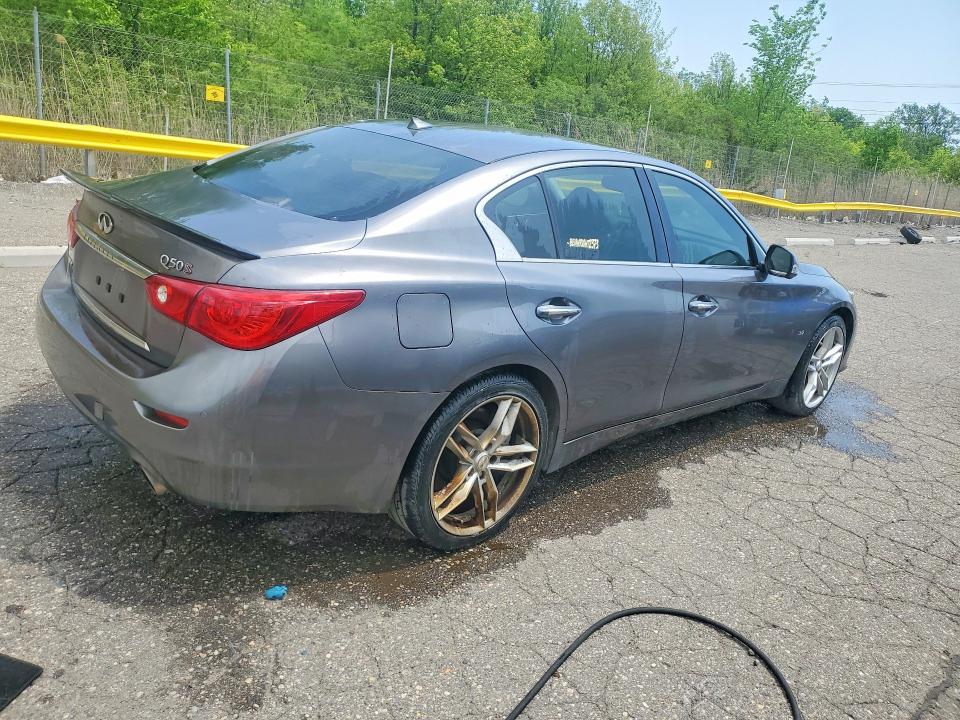 2015 Infiniti Q50 VIN JN1BV7AR9FM390035 COPART salvage auction — FRONT END, Mi - Certificate Of Title, sold $2,700 on 2026-07-10 (photo 3)