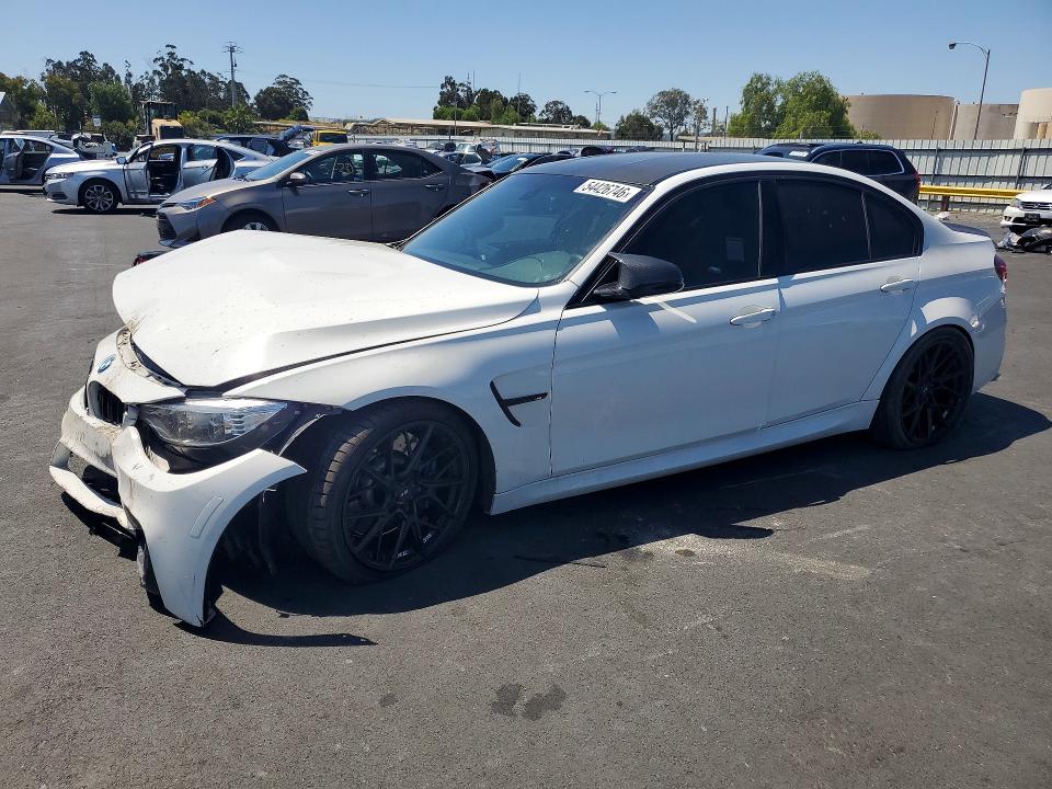 2015 BMW M3 VIN WBS3C9C54FJ276340 COPART salvage auction — FRONT END, Ca - Salvage Certificate, sold $13,100 on 2026-07-27 (photo 1)