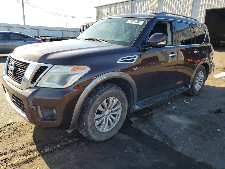 2018 Nissan Armada VIN JN8AY2ND8J9051459 COPART salvage auction — FRONT END, Fl - Cert Of Title Slvg Rebuildable, sold $3,700 on 2026-07-20 (photo 1)