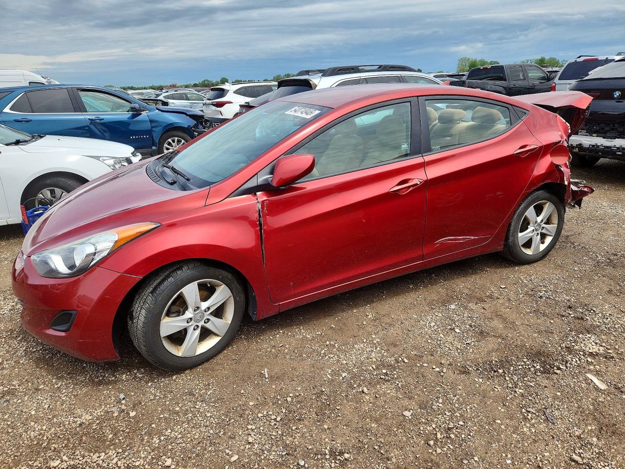 2013 Hyundai Elantra VIN 5NPDH4AE7DH350049 COPART salvage auction — Rear End, IL - SALVAGE CERTIFICATE, sold $625 on 2026-06-30 (photo 1)