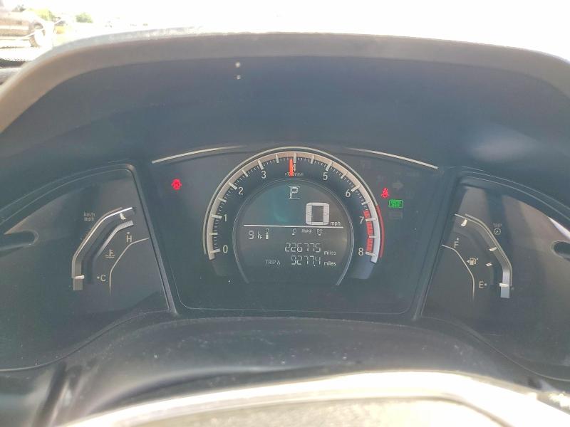 2016 Honda Civic VIN 19XFC2F52GE092357 COPART salvage auction — FRONT END, Tx - Salvage Vehicle Title, sold $2,400 on 2026-07-09 (photo 9)