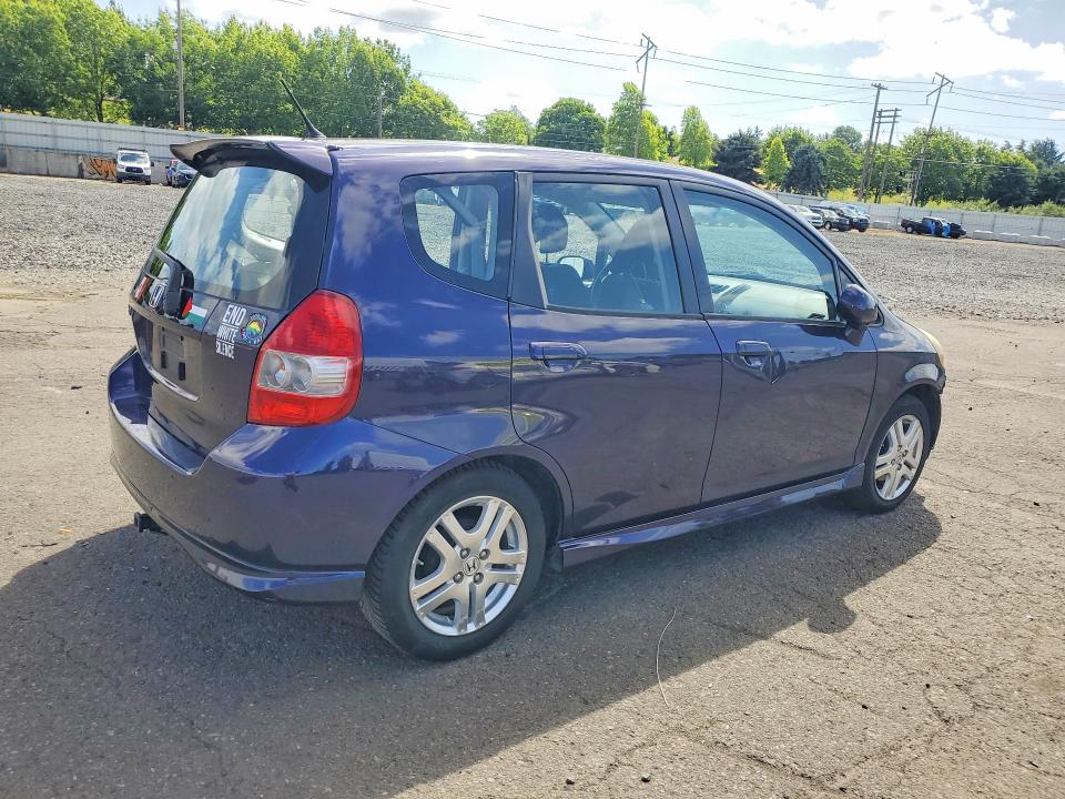 2008 Honda Fit VIN JHMGD37658S058313 COPART salvage auction — FRONT END, Or - Salvage Title Certificate, sold $700 on 2026-07-27 (photo 3)
