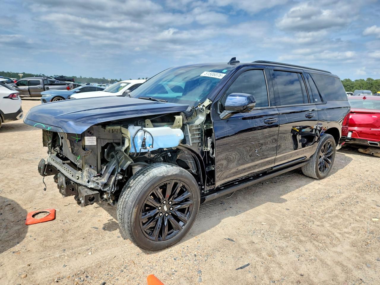 2024 Cadillac Escalade VIN 1GYS4PKL7RR286459 COPART salvage auction — Front End, TX - SALVAGE VEHICLE TITLE, sold $38,000 on 2026-08-14 (photo 1)