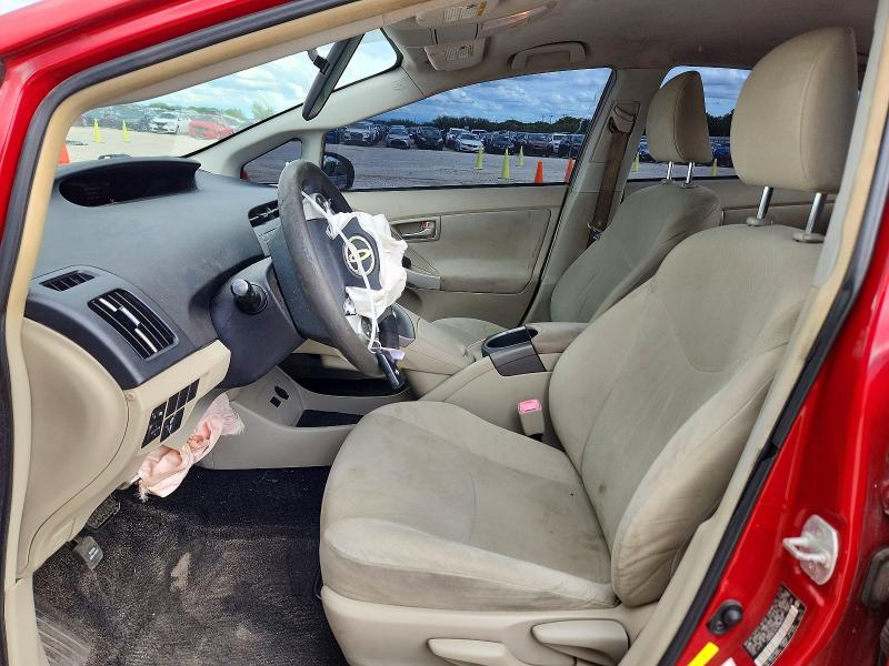 2012 Toyota Prius VIN JTDKN3DU6C5388593 COPART salvage auction — FRONT END, TX - SALVAGE VEHICLE TITLE, sold $950 on 2026-07-30 (photo 7)
