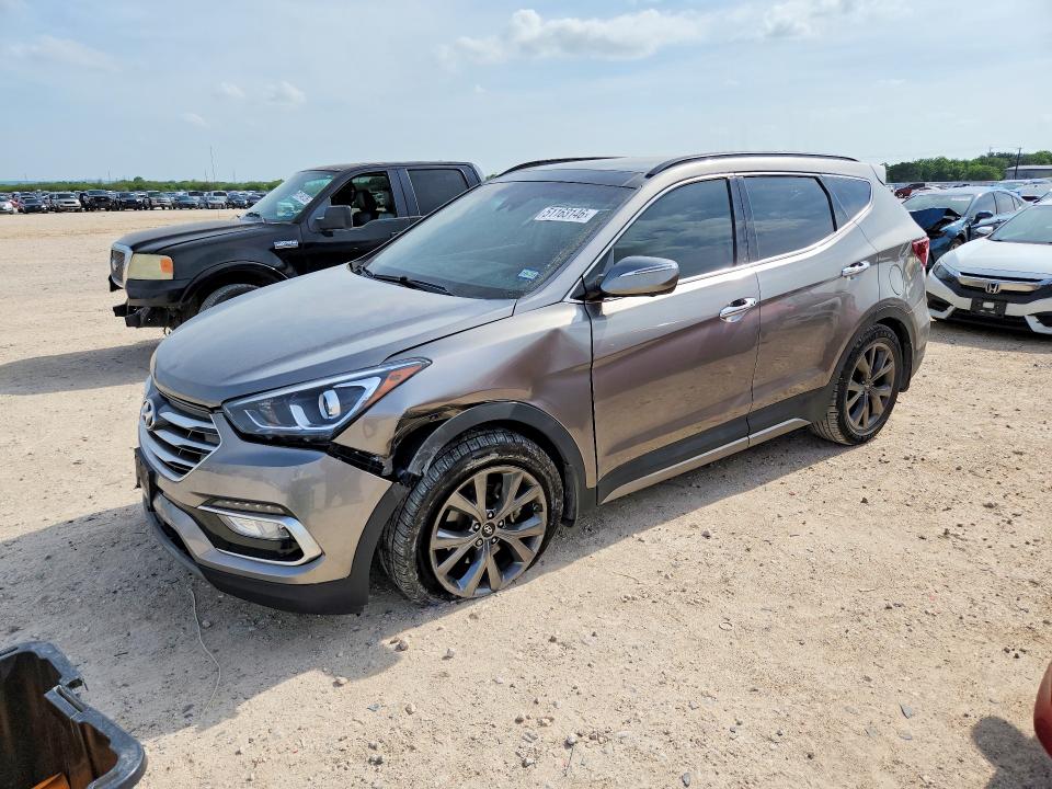 2018 Hyundai Santa fe VIN 5XYZW4LA4JG554218 COPART salvage auction — FRONT END, Tx - Salvage Vehicle Title, sold $4,500 on 2026-07-23 (photo 1)