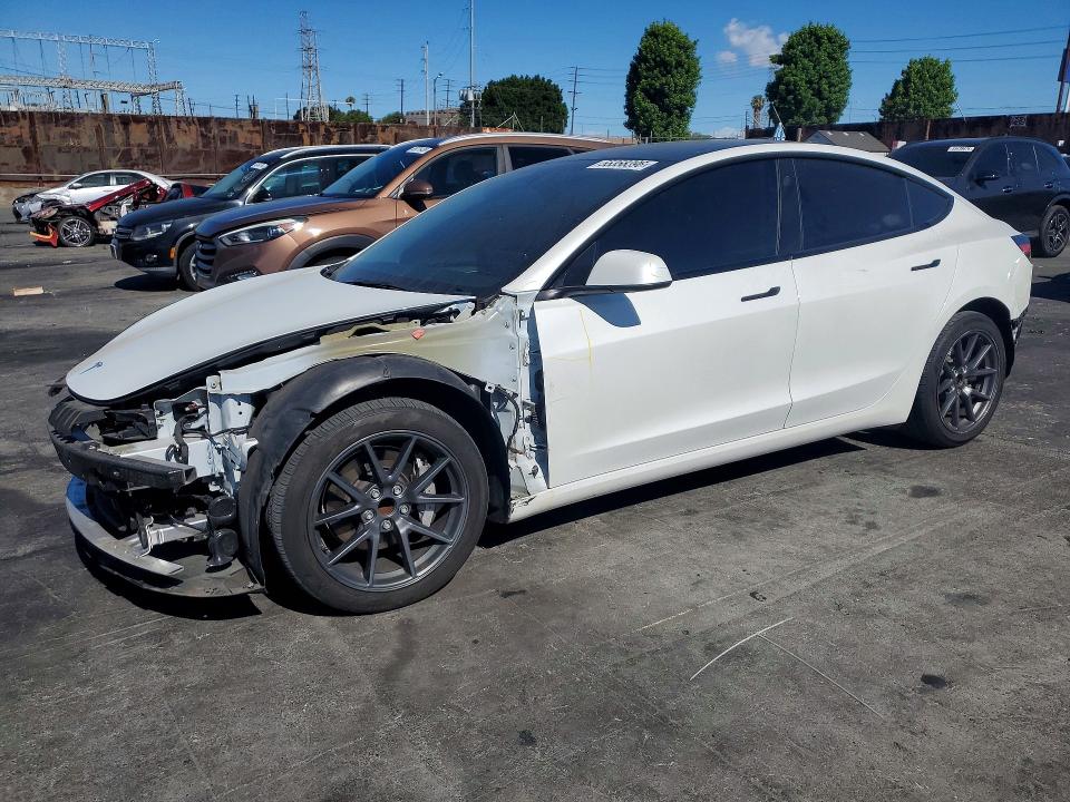 2023 Tesla Model 3 VIN 5YJ3E1EA3PF504298 COPART salvage auction — FRONT END, Ca - Salvage Certificate, sold $8,800 on 2026-07-10 (photo 1)