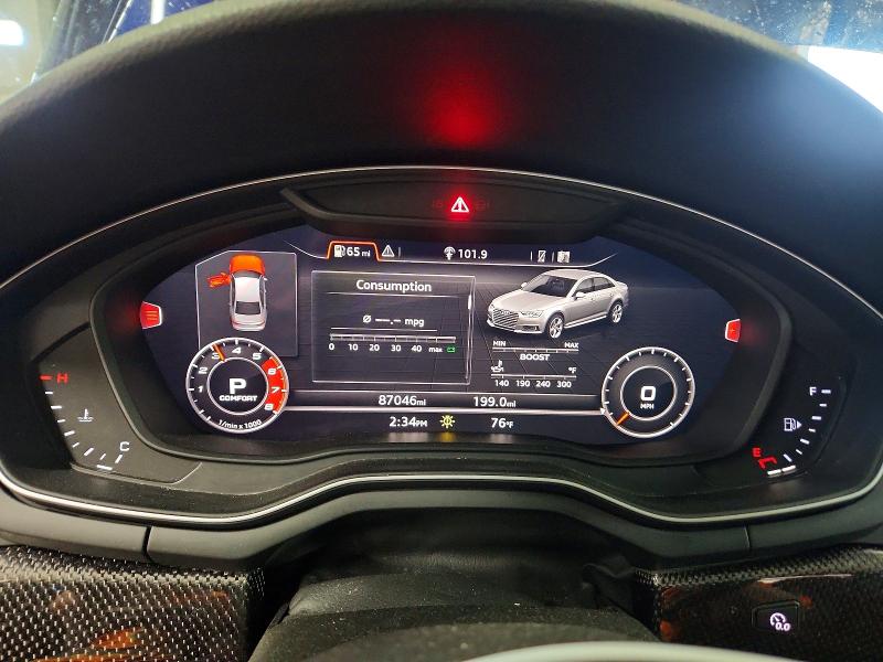 2018 Audi Rs4 VIN WAUB4AF42JA045494 COPART salvage auction — FRONT END, Il - Salvage Certificate, sold $9,000 on 2026-07-13 (photo 9)