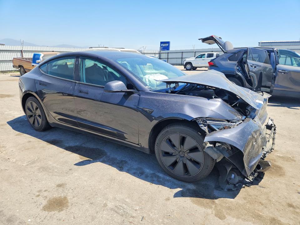 2024 Tesla Model 3 VIN 5YJ3E1EA7RF824727 COPART salvage auction — FRONT END, Ca - Salvage Certificate, sold $7,500 on 2026-08-28 (photo 4)