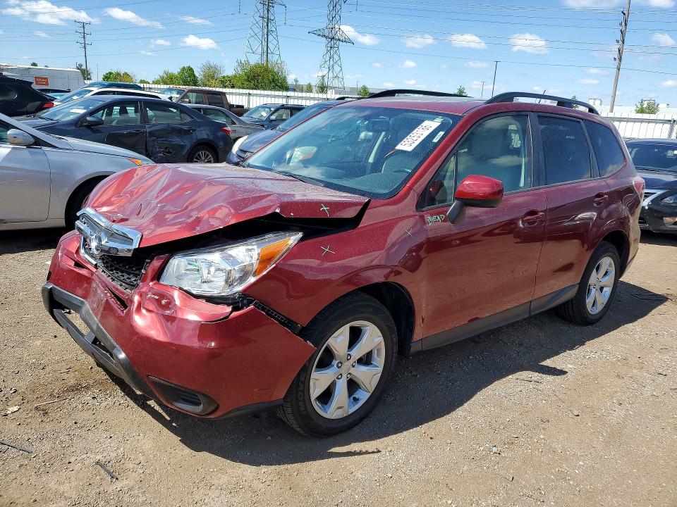 2015 Subaru Forester VIN JF2SJADCXFH827645 COPART salvage auction — FRONT END, Il - Salvage Certificate, sold $2,450 on 2026-07-21 (photo 1)