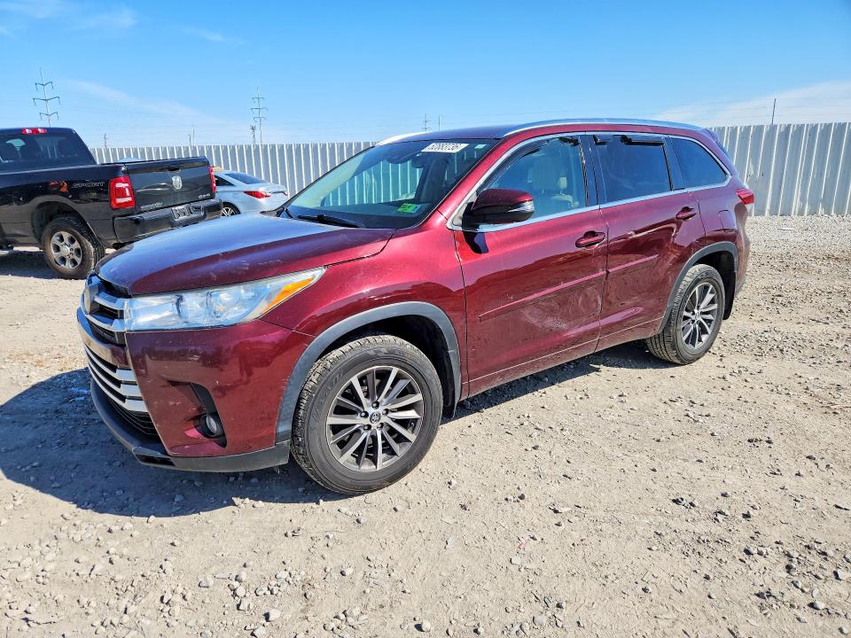 2018 Toyota Highlander VIN 5TDJZRFH2JS851520 COPART salvage auction — FRONT END, Oh - Cert Of Title-Salvage, sold $12,200 on 2026-07-24 (photo 1)