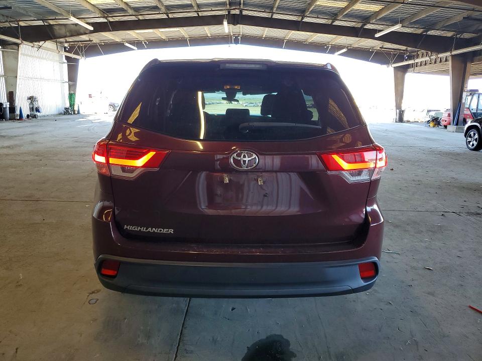 2018 Toyota Highlander VIN 5TDZARFH0JS035349 COPART salvage auction — FRONT END, Ca - Salvage Certificate, sold $5,900 on 2026-07-02 (photo 6)