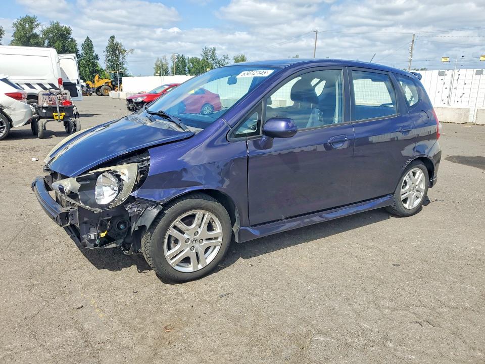 2008 Honda Fit VIN JHMGD37658S058313 COPART salvage auction — FRONT END, Or - Salvage Title Certificate, sold $700 on 2026-07-27 (photo 1)