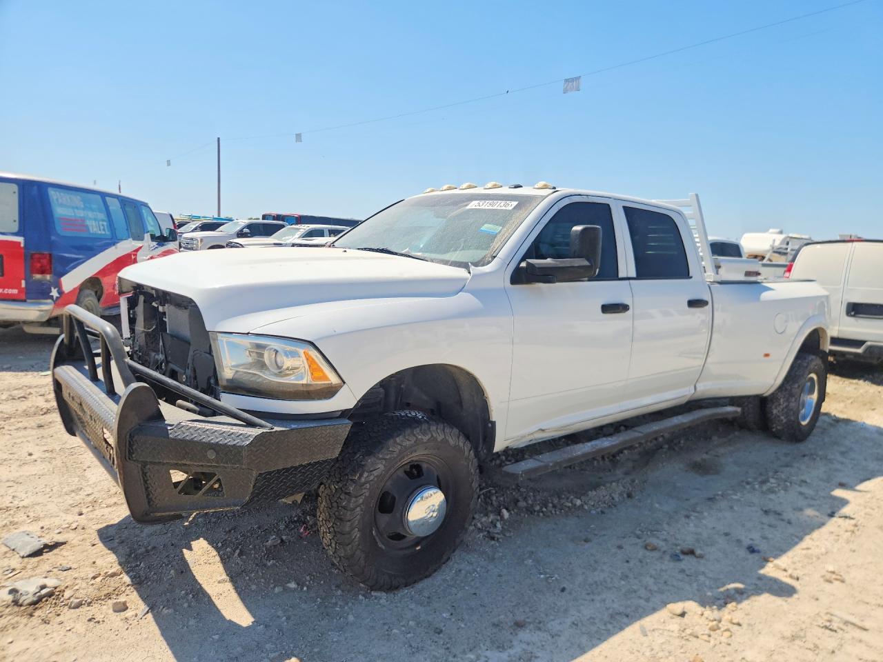 2014 Ram 3500 VIN 3C63RRGJ6EG255820 COPART salvage auction — Front End, TX - CERTIFICATE OF TITLE (P), sold $3,800 on 2026-07-03 (photo 1)