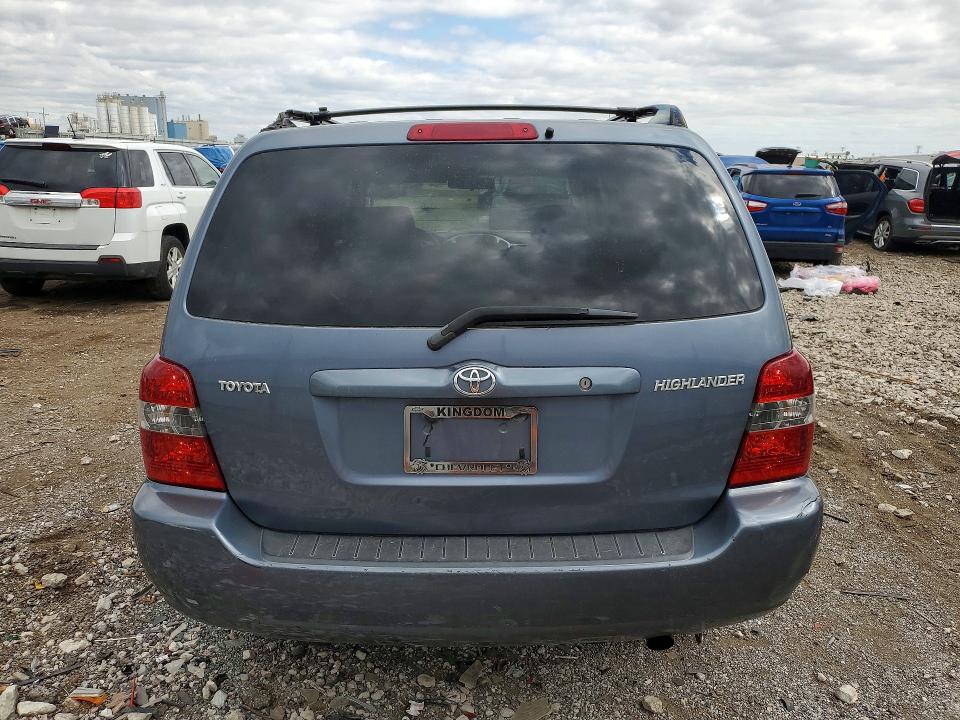 2005 Toyota Highlander VIN JTEGD21A650117106 COPART salvage auction — FRONT END, Wv - Salvage Certificate, sold $625 on 2026-07-08 (photo 6)