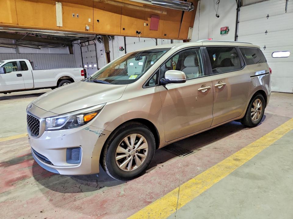 2016 Kia SEDONA VIN KNDMB5C13G6098414 COPART salvage auction — REAR END, IN - CERTIFICATE OF TITLE, sold $1,300 on 2026-07-07 (photo 1)