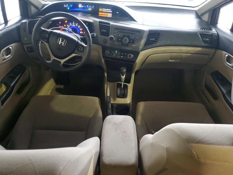2012 Honda Civic VIN 19XFB2F57CE052966 COPART salvage auction — FRONT END, Il - Salvage Certificate, sold $1,250 on 2026-07-03 (photo 8)