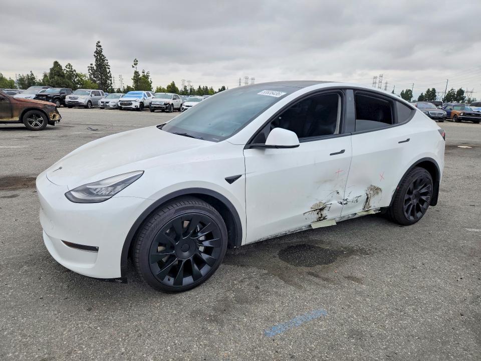 2021 Tesla Model y VIN 5YJYGDEE7MF299987 COPART salvage auction — SIDE, CA - SALVAGE CERTIFICATE, sold $150 on 2026-07-21 (photo 1)