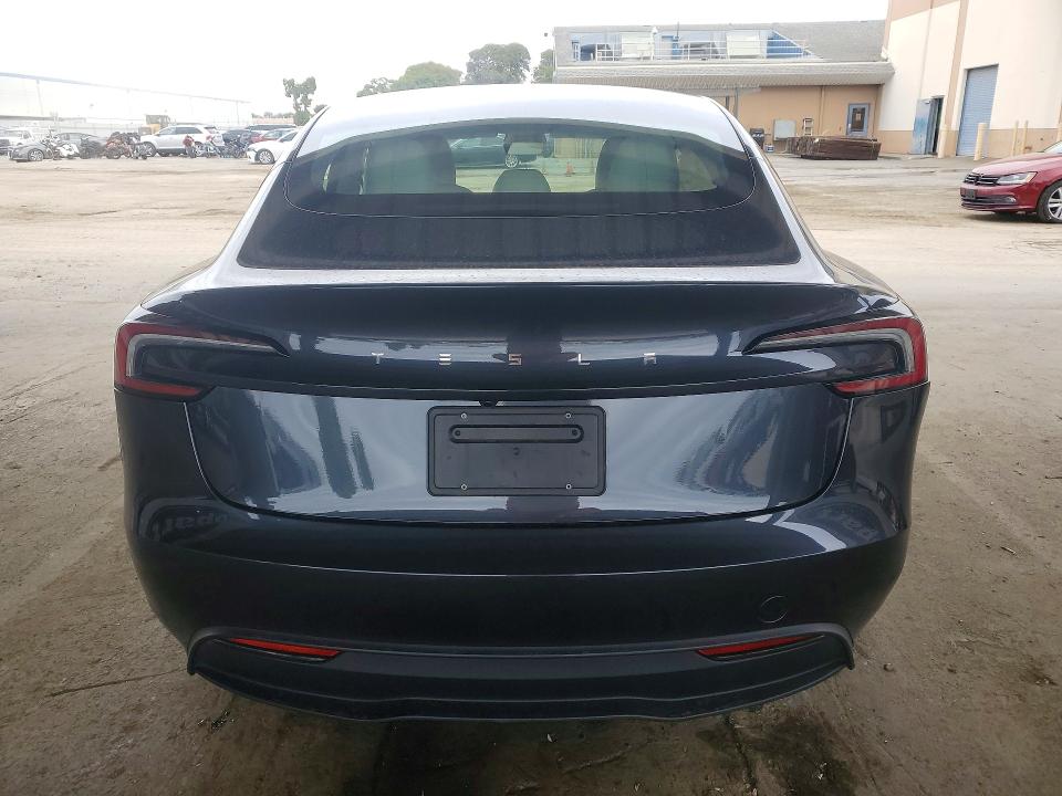 2025 Tesla VIN 5YJ3E1EA1SF932783 COPART salvage auction — REAR END, Ca - Salvage Certificate, sold $20 on 2026-07-21 (photo 6)