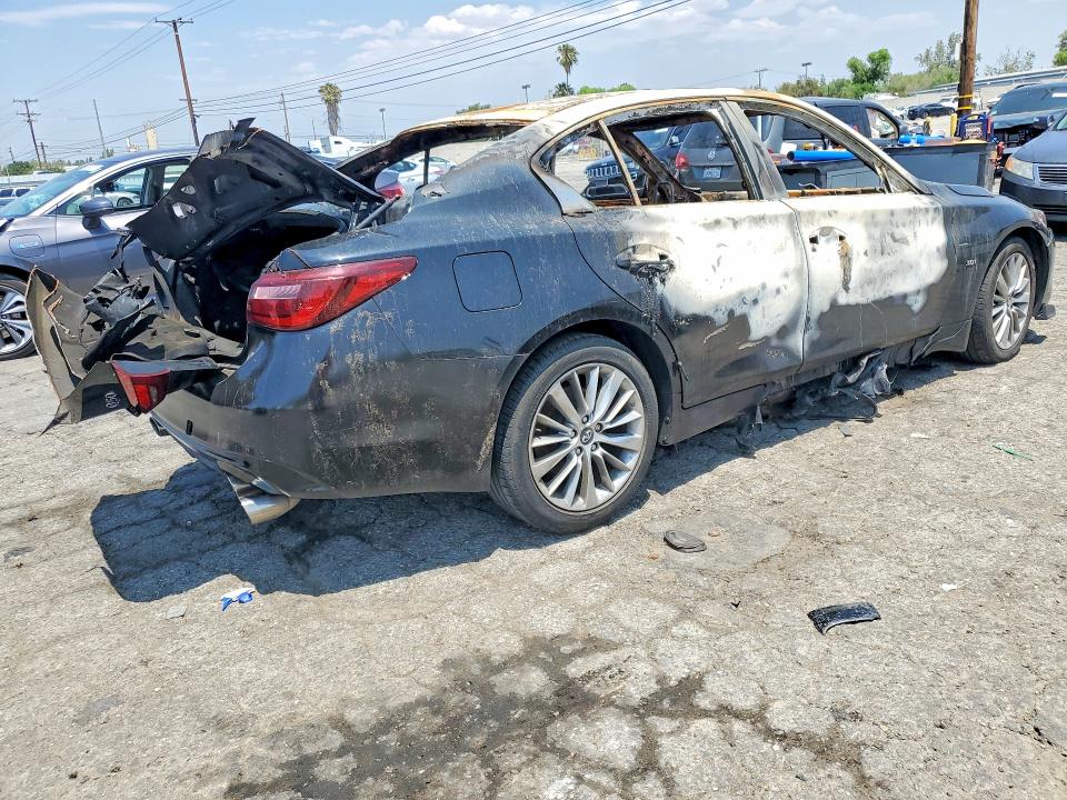 2018 Infiniti Q50 VIN JN1EV7AP5JM590074 COPART salvage auction — BURN, Ca - Non-Repairable Vehicle Cert, sold $350 on 2026-07-20 (photo 3)
