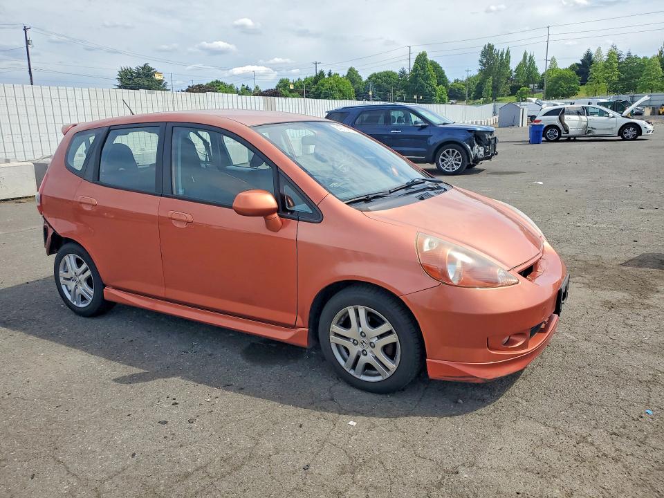 2008 Honda Fit VIN JHMGD38668S062143 COPART salvage auction — REAR END, Or - Salvage Title Certificate, sold $1,450 on 2026-07-06 (photo 4)