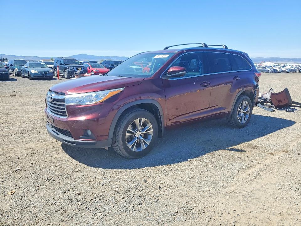 2015 Toyota Highlander VIN 5TDJKRFH6FS182583 COPART salvage auction — REAR END, Mt - Salvage Certificate Of A Vehic, sold $7,000 on 2026-07-14 (photo 1)